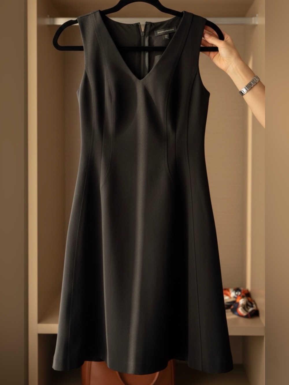 Banana Republic Black V-Neck Sleeveless A-Line Mini Dress
